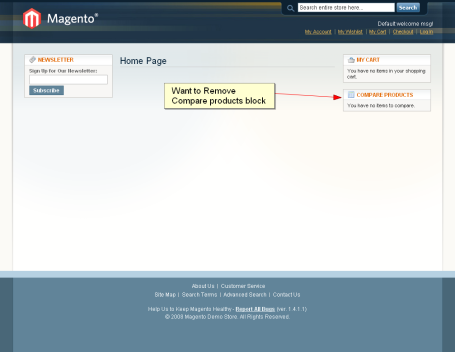 Magento Remove compare Products